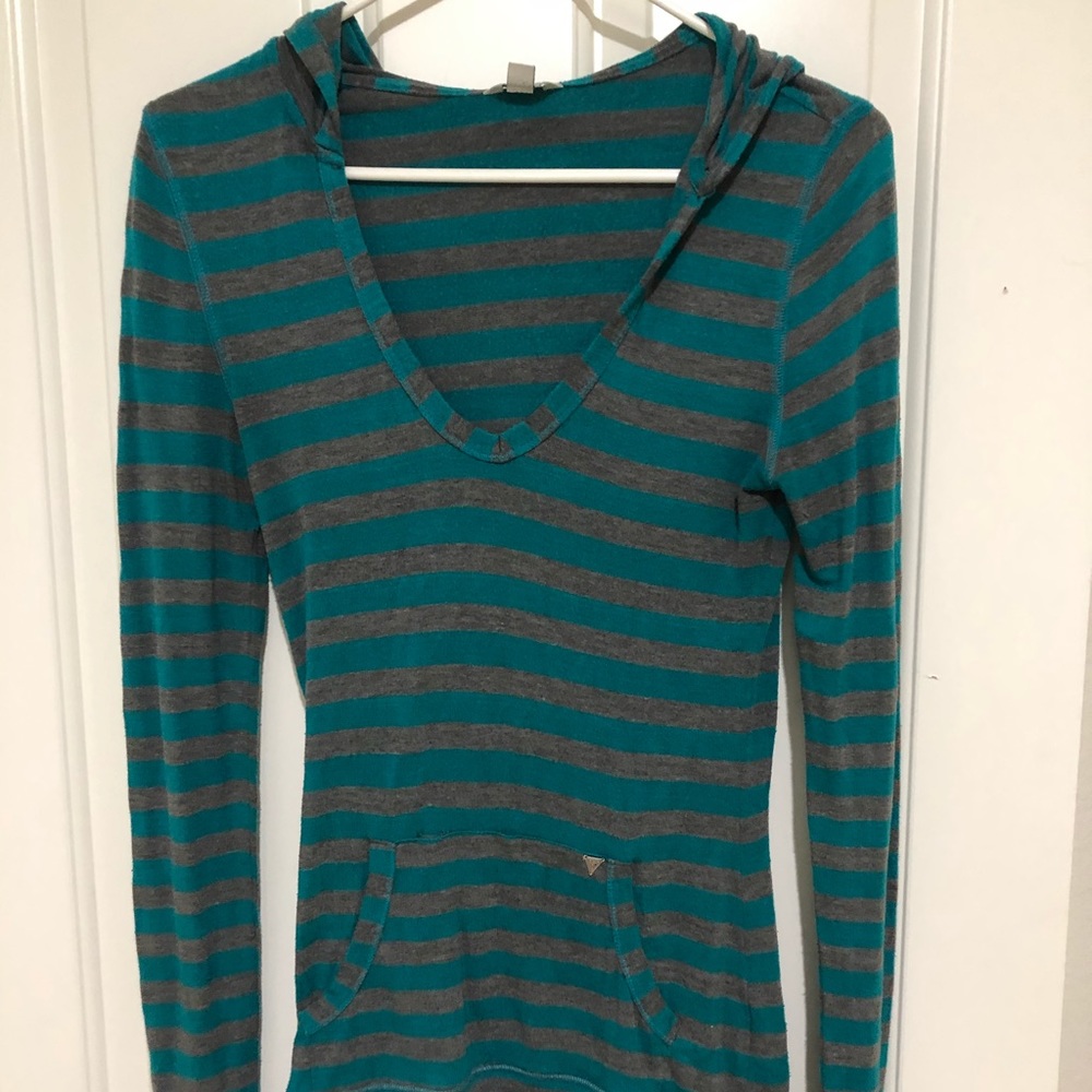 Guess striped long sleeve hoodie